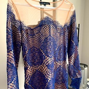 For Love and Lemons Antigua dress in blue. Size Medium.